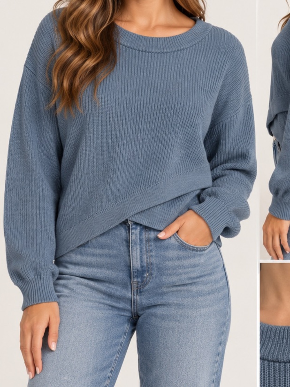 lululemon athletica Ribbed Crewneck Sweater - Dusty Blue